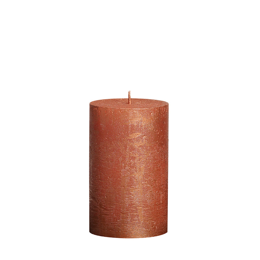 Full Metallic Rustic Copper Pillar Candles Aprox 2.75×5″