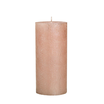Full Metallic Rustic Rose Gold Pillar Candles Aprox 2.75×7.5″
