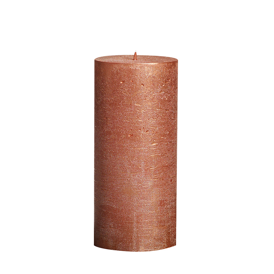 Full Metallic Rustic Copper Pillar Candles Aprox 2.75×7.5″