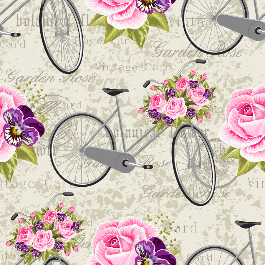 Table Cloth Rental , Bicycle Botanical Floral Design