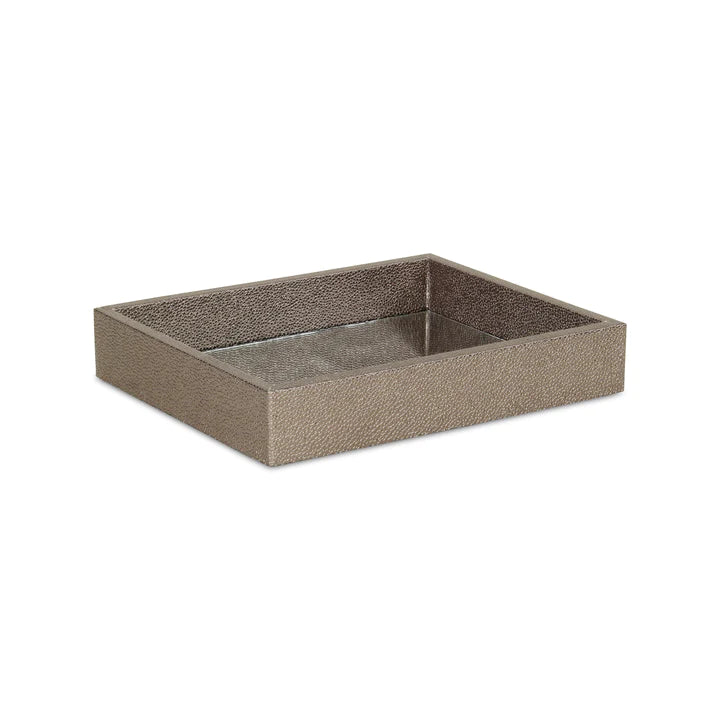 Rectangular Small Labai Grey Bubble Texture Tray With Center Mirror