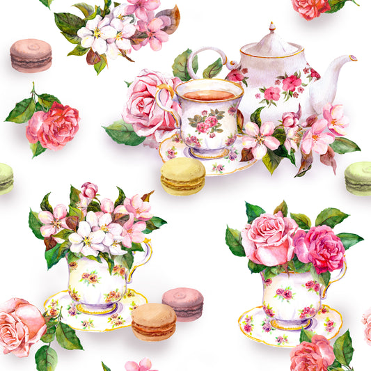 Table Cloth Rental , Floral Tea Art