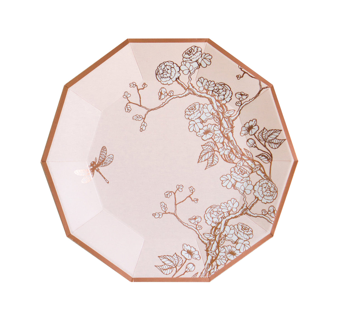 Pale Pink Floral Premium Large Paper Plates