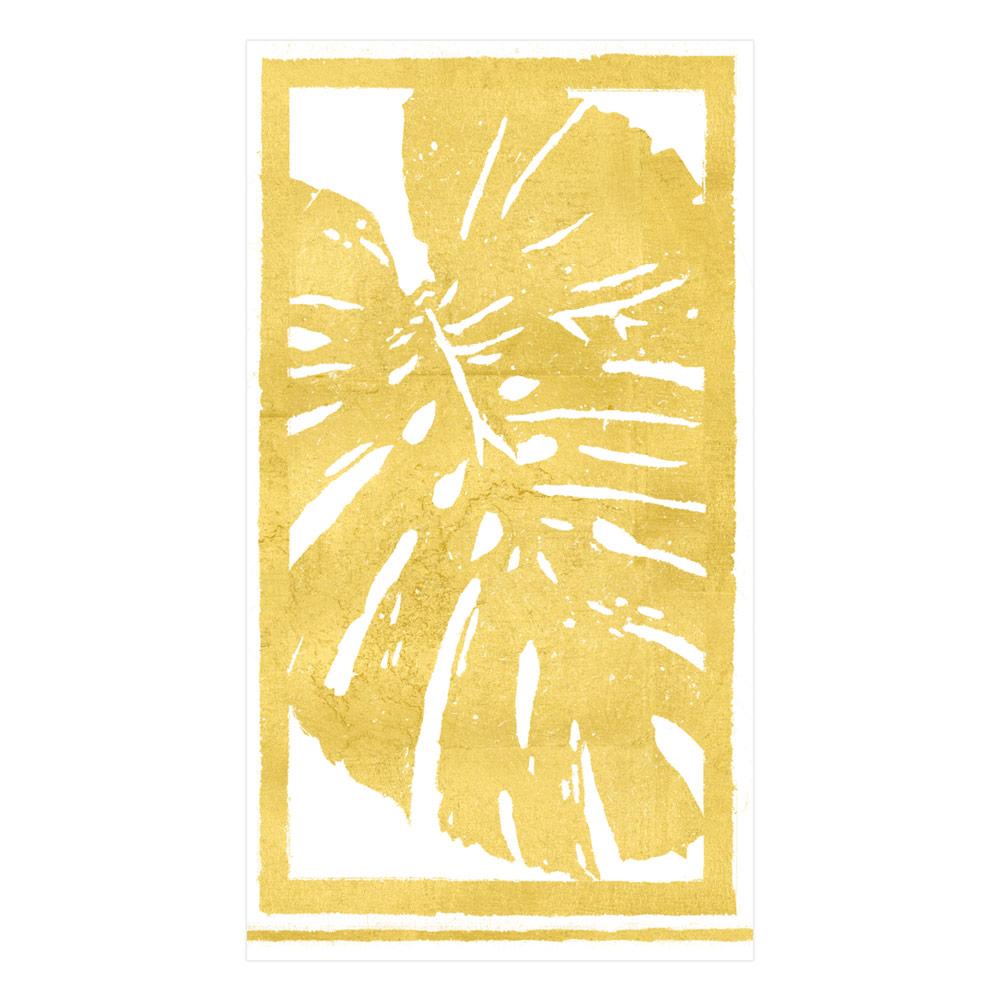 Palm Leaves Paper Guest Towel Napkins in Gold - 15 Per Package