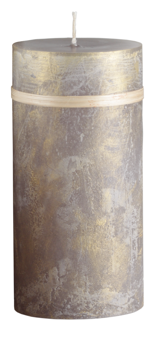 Ritz Timber Taupe and Gold Candle