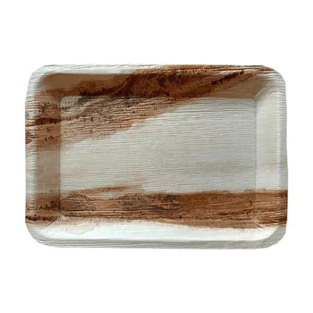 Rectangular Natural Bamboo Palm Leaf Eco-Friendly Disposable Plates / Trays