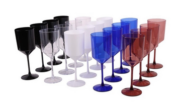 Fancy Round Plastic Wine Goblets (4 Pack)
