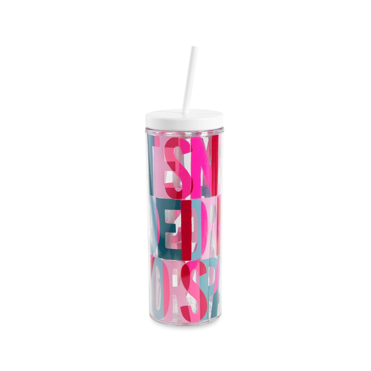 Kate Spade New York , Tumbler W/Straw , Layered Logo Design