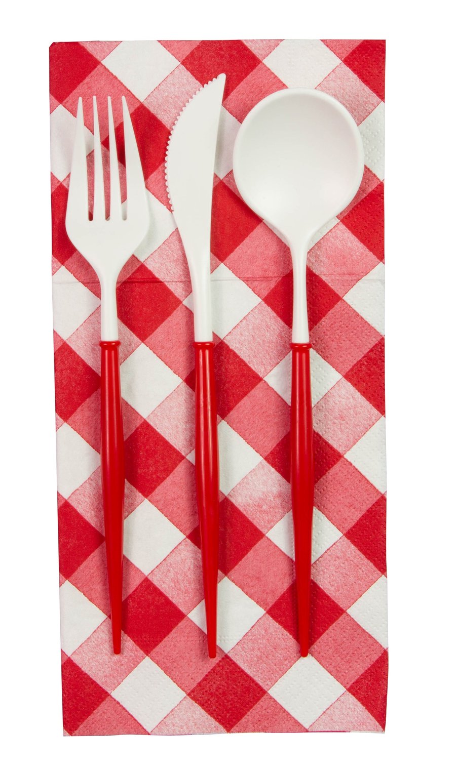 RED BELLA ASSORTED PLASTIC CUTLERY/24PC, SERVICE FOR 8