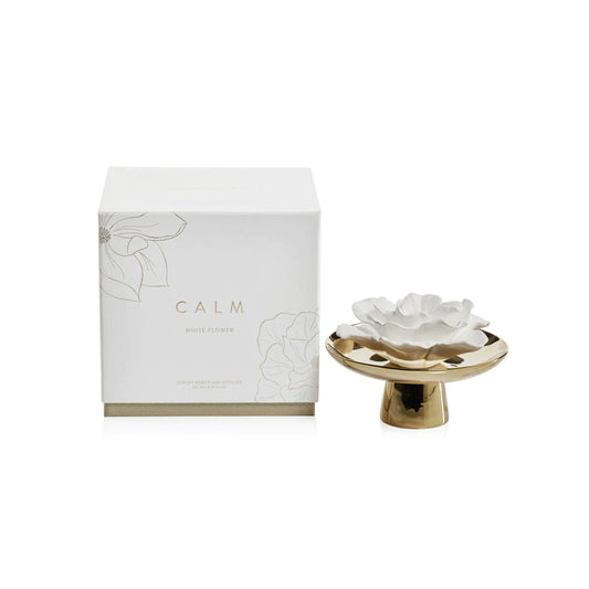 Calm Porcelain Flower Diffuser, White Flower