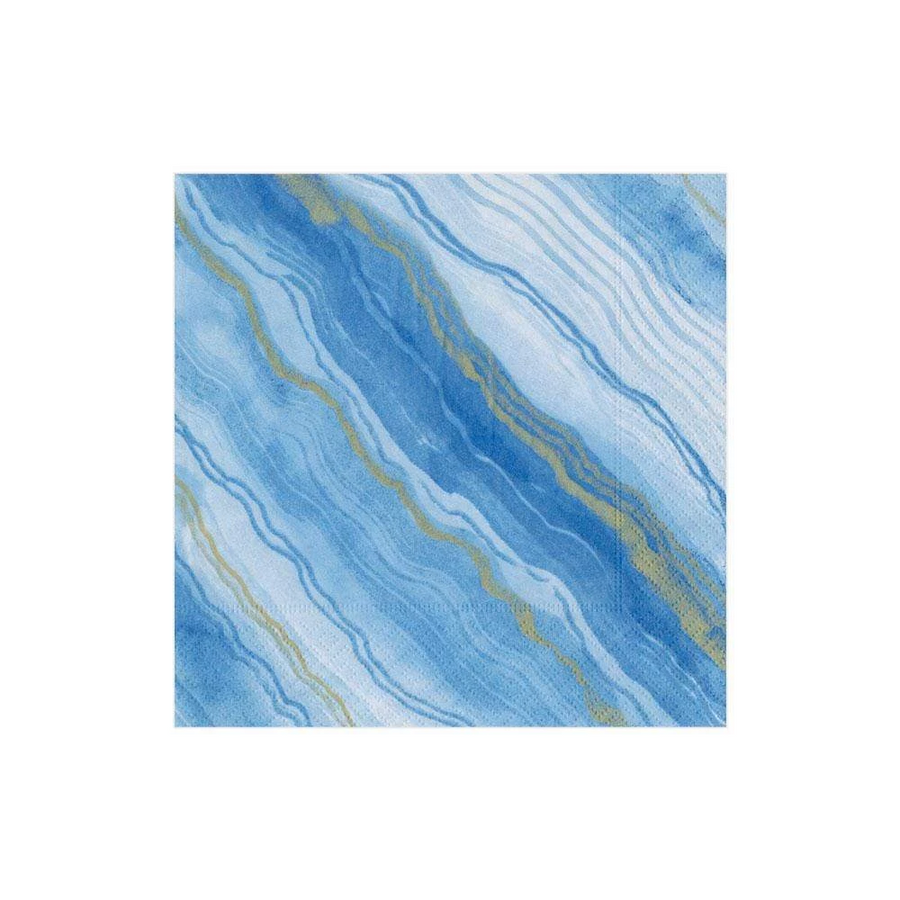 Marble Paper Cocktail Napkins in Blue - 20 Per Package