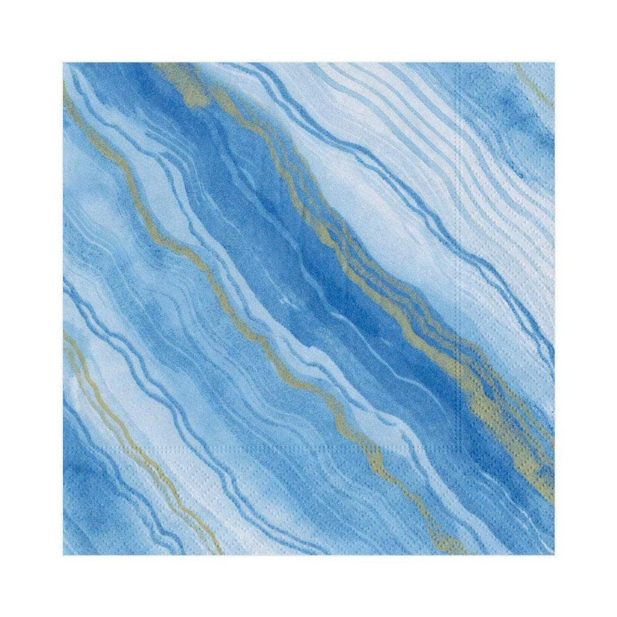 Marble Paper Luncheon Napkins in Blue - 20 Per Package