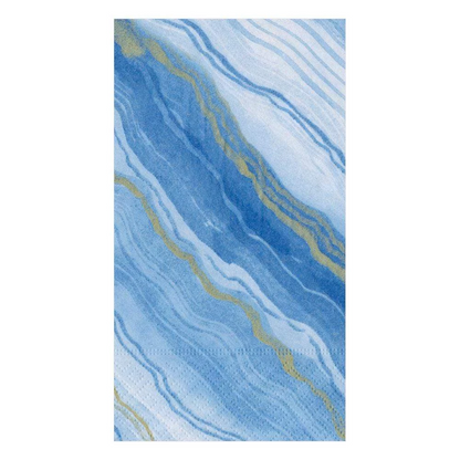 Marble Paper Guest Towel Napkins in Blue - 15 Per Package