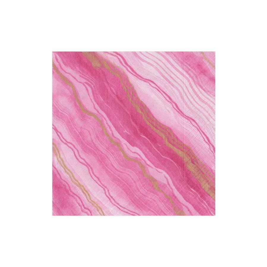 Marble Paper Cocktail Napkins in Rose - 20 Per Package