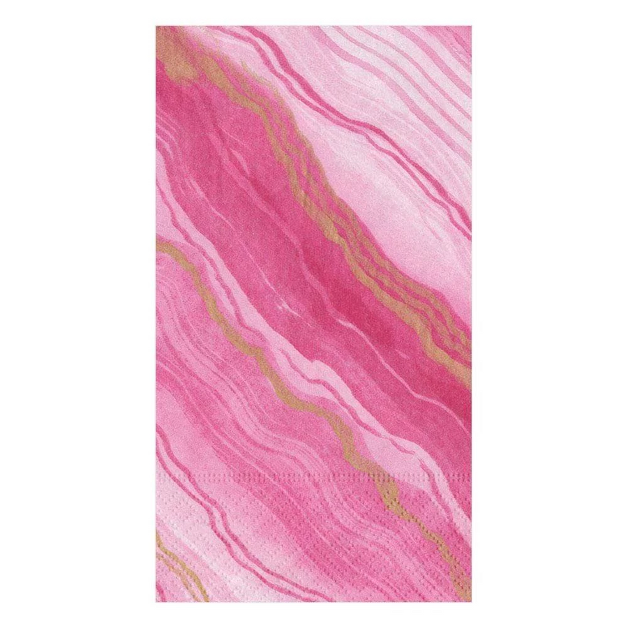 Marble Paper Guest Towel Napkins in Rose - 15 Per Package