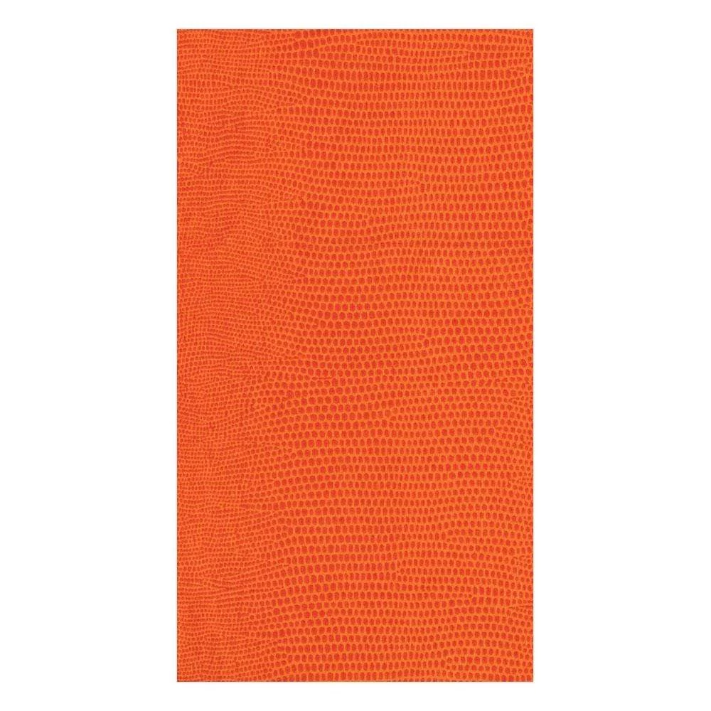 Lizard Paper Linen Guest Towel Napkins in Orange - 12 Per Package
