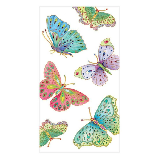 Jeweled Butterflies Paper Guest Towel Napkins in Pearl - 15 Per Package