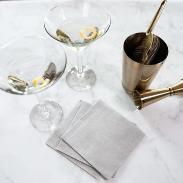 Deluxe Cocktail Napkin Silver Grey