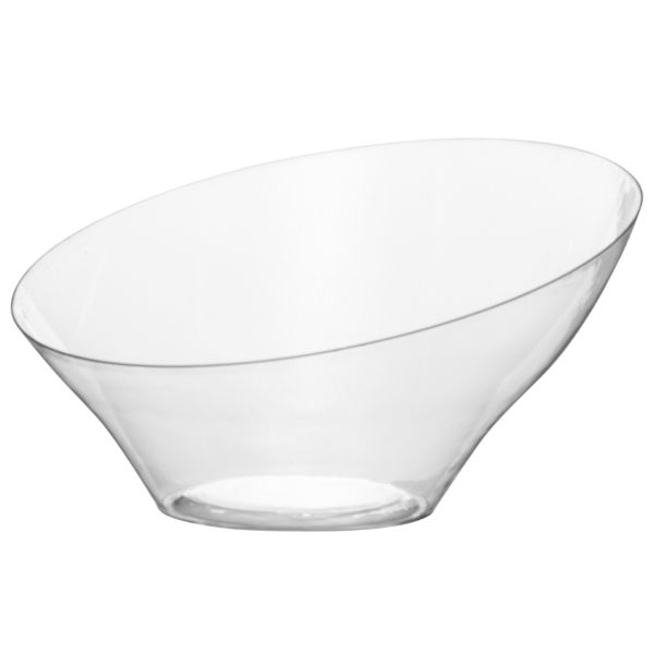 Angled  Small White/Clear Bowls