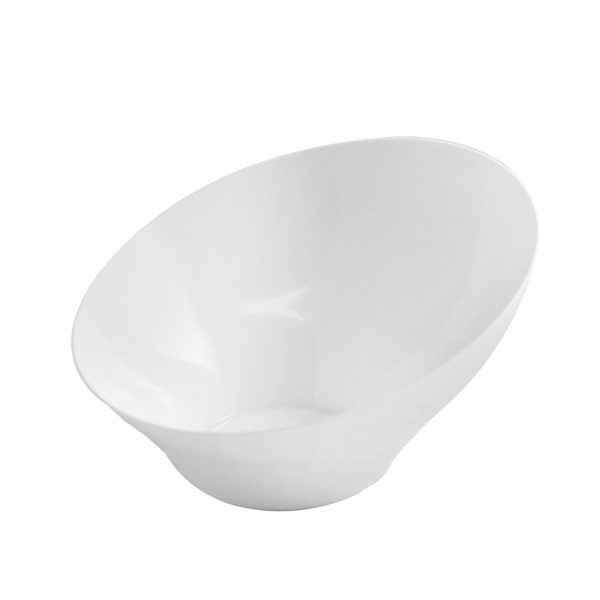 Angled White/Clear Bowls