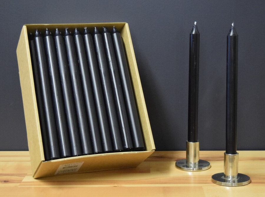 12'' Black Taper Candle