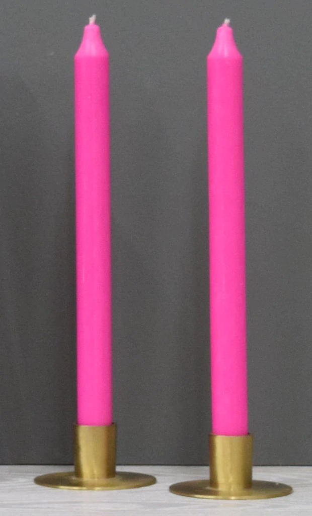 12'' Hot Pink Taper Candle