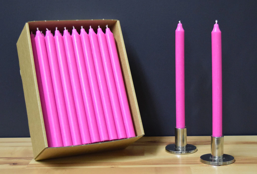 12'' Hot Pink Taper Candle