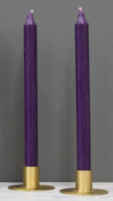 12'' Dark Lilac Taper Candle