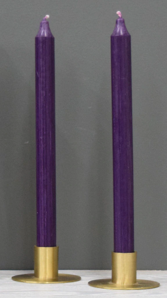 12'' Dark Lilac Taper Candle
