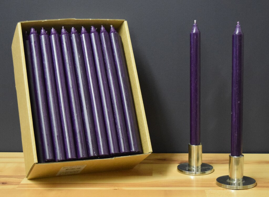 12'' Dark Lilac Taper Candle