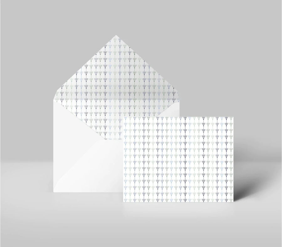 Chanuka Design Boxed  Cards / Envelopes 12 - Count