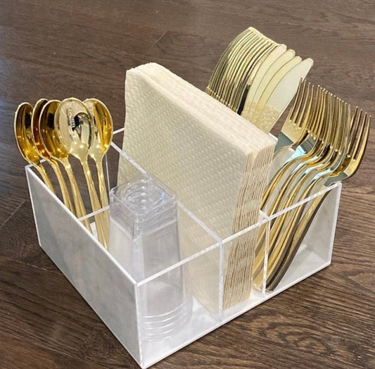 Lucite Tableware Caddy 5 Section