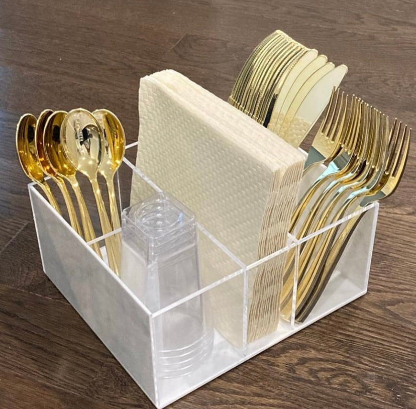 Lucite Tableware Caddy 5 Section
