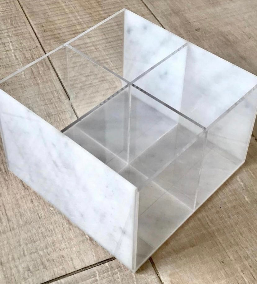 Lucite Tableware Caddy 4 Section